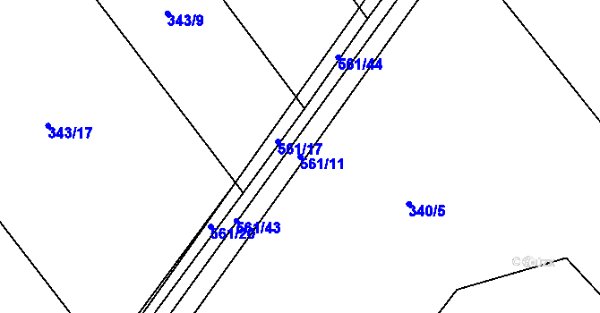 Parcela st. 561/11 v KÚ Sukorady u Mladé Boleslavi, Katastrální mapa
