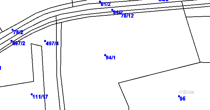 Parcela st. 94/1 v KÚ Sukorady u Mladé Boleslavi, Katastrální mapa