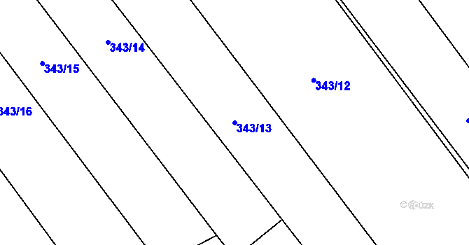 Parcela st. 343/13 v KÚ Sukorady u Mladé Boleslavi, Katastrální mapa