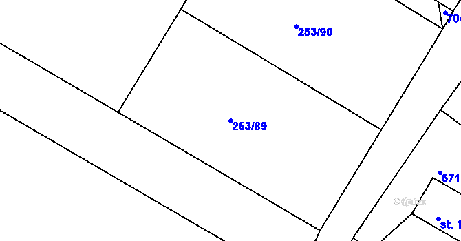 Parcela st. 253/89 v KÚ Sukorady u Mladé Boleslavi, Katastrální mapa