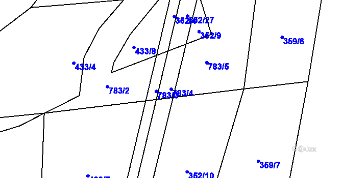 Parcela st. 783/4 v KÚ Sukorady u Mladé Boleslavi, Katastrální mapa