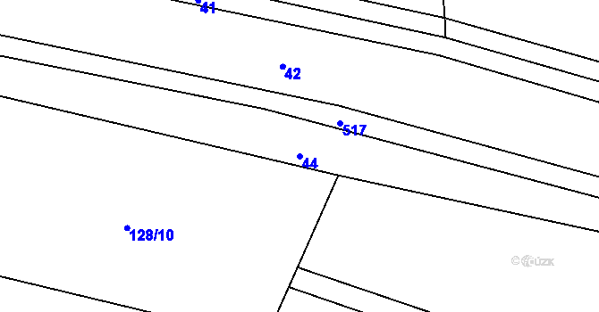 Parcela st. 44 v KÚ Mošnice, Katastrální mapa