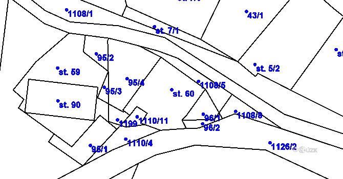 Parcela st. 60 v KÚ Sukorady, Katastrální mapa