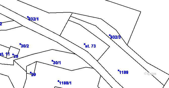 Parcela st. 73 v KÚ Sukorady, Katastrální mapa