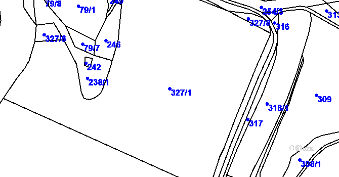 Parcela st. 327/1 v KÚ Sukorady, Katastrální mapa