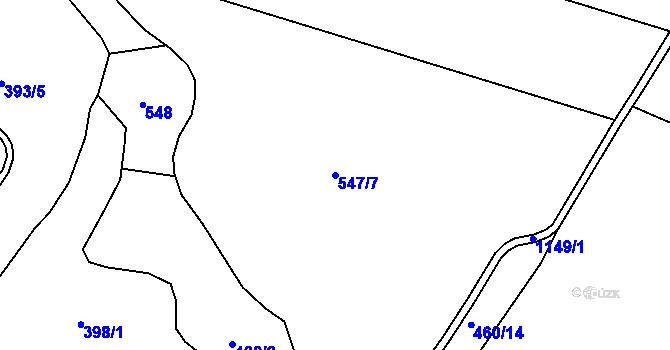 Parcela st. 547/7 v KÚ Sukorady, Katastrální mapa