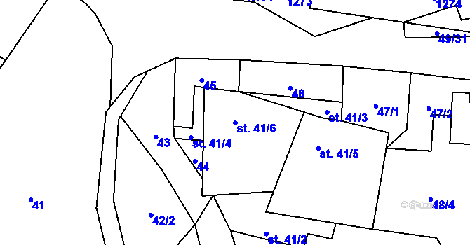 Parcela st. 41/6 v KÚ Velký Hubenov, Katastrální mapa