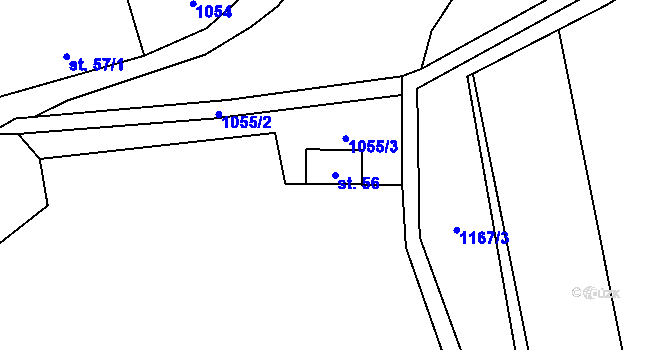 Parcela st. 56 v KÚ Velký Hubenov, Katastrální mapa