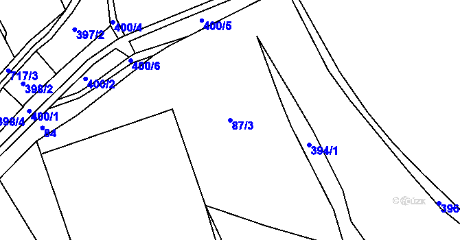 Parcela st. 87/3 v KÚ Velký Hubenov, Katastrální mapa