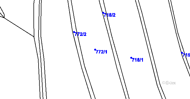 Parcela st. 772/1 v KÚ Velký Hubenov, Katastrální mapa