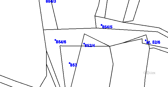 Parcela st. 852/4 v KÚ Velký Hubenov, Katastrální mapa