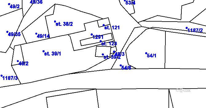 Parcela st. 112 v KÚ Velký Hubenov, Katastrální mapa