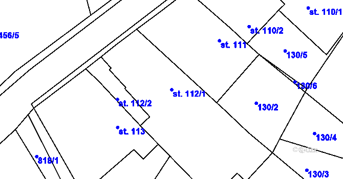 Parcela st. 112/1 v KÚ Sukorady u Hořic, Katastrální mapa