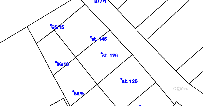 Parcela st. 126 v KÚ Sukorady u Hořic, Katastrální mapa