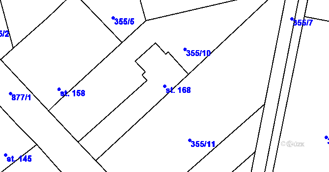 Parcela st. 168 v KÚ Sukorady u Hořic, Katastrální mapa