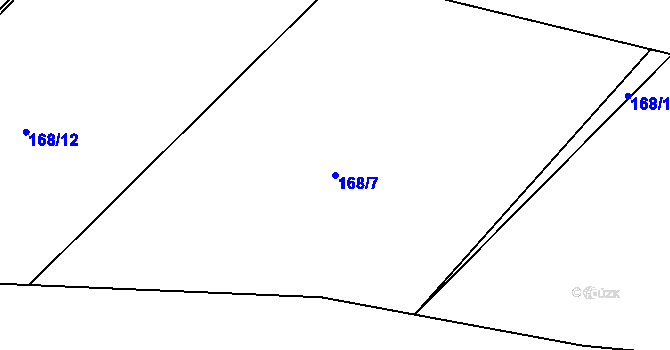 Parcela st. 168/7 v KÚ Sukorady u Hořic, Katastrální mapa