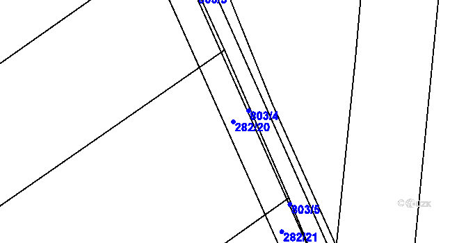 Parcela st. 282/20 v KÚ Sukorady u Hořic, Katastrální mapa