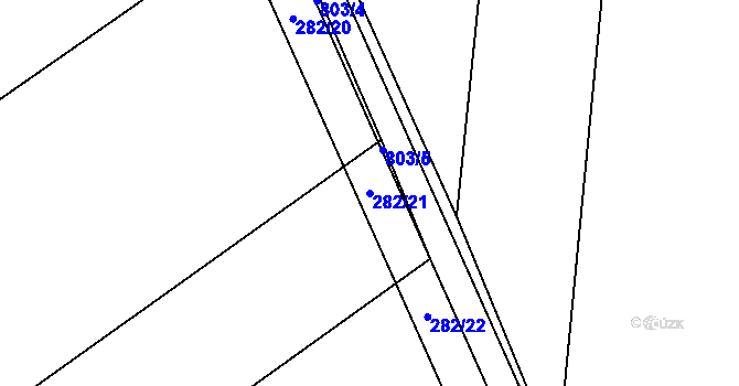 Parcela st. 282/21 v KÚ Sukorady u Hořic, Katastrální mapa