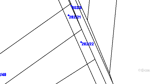 Parcela st. 282/22 v KÚ Sukorady u Hořic, Katastrální mapa