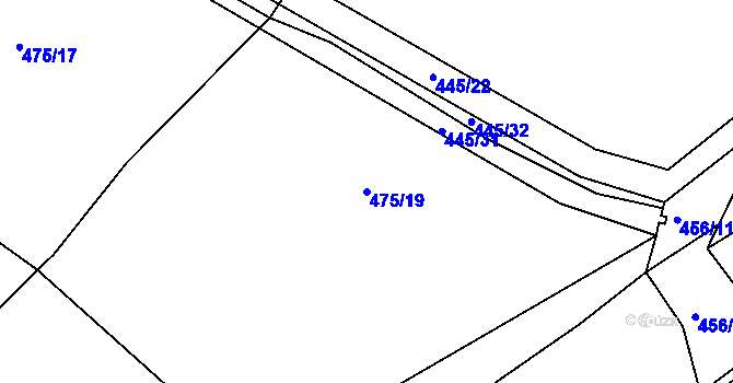 Parcela st. 475/19 v KÚ Sukorady u Hořic, Katastrální mapa