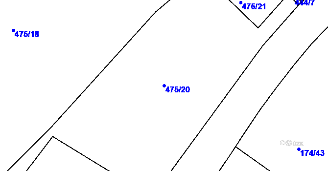 Parcela st. 475/20 v KÚ Sukorady u Hořic, Katastrální mapa