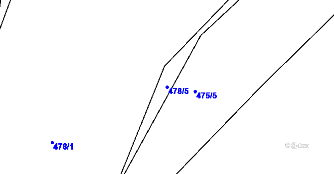 Parcela st. 478/5 v KÚ Sukorady u Hořic, Katastrální mapa