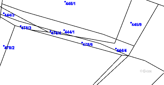 Parcela st. 478/6 v KÚ Sukorady u Hořic, Katastrální mapa