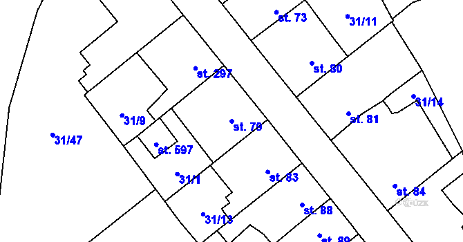 Parcela st. 79 v KÚ Sulejovice, Katastrální mapa