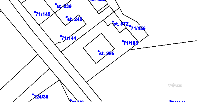 Parcela st. 295 v KÚ Sulejovice, Katastrální mapa