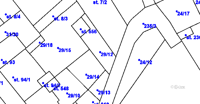 Parcela st. 29/12 v KÚ Sulejovice, Katastrální mapa
