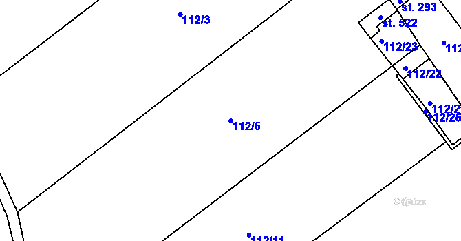 Parcela st. 112/5 v KÚ Sulejovice, Katastrální mapa