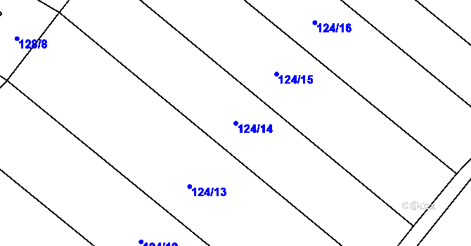 Parcela st. 124/14 v KÚ Sulejovice, Katastrální mapa