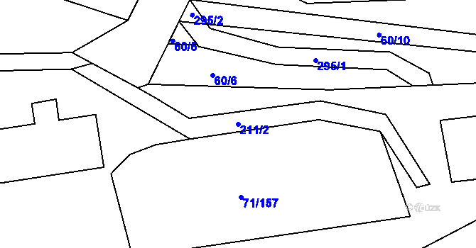 Parcela st. 211/2 v KÚ Sulejovice, Katastrální mapa