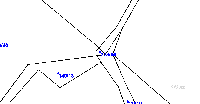 Parcela st. 228/14 v KÚ Sulejovice, Katastrální mapa