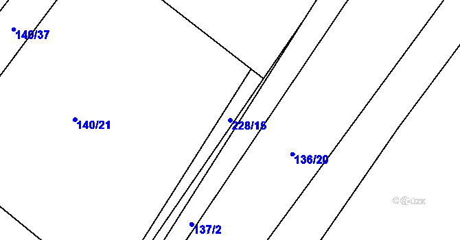 Parcela st. 228/15 v KÚ Sulejovice, Katastrální mapa