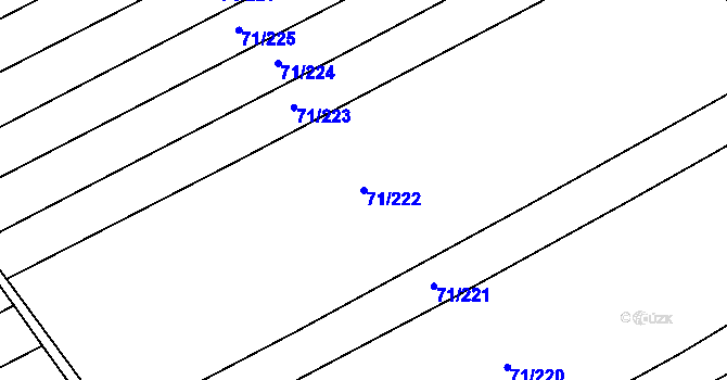 Parcela st. 71/222 v KÚ Sulejovice, Katastrální mapa