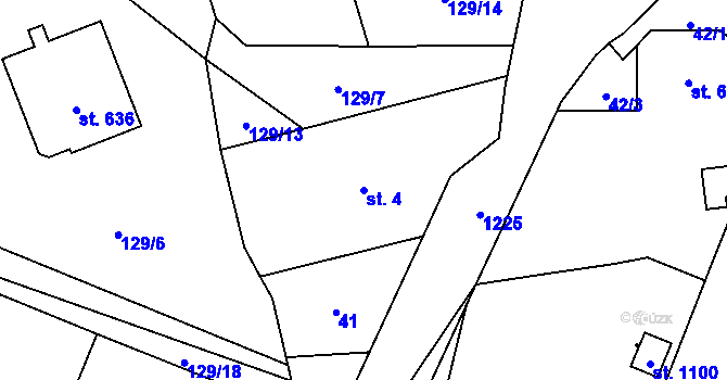 Parcela st. 4 v KÚ Sulice, Katastrální mapa