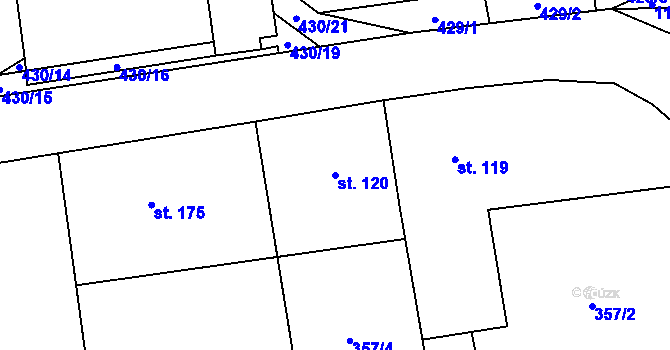 Parcela st. 120 v KÚ Sulice, Katastrální mapa