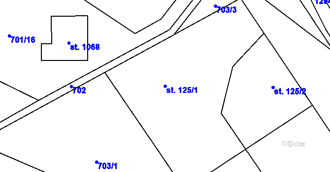 Parcela st. 125/1 v KÚ Sulice, Katastrální mapa