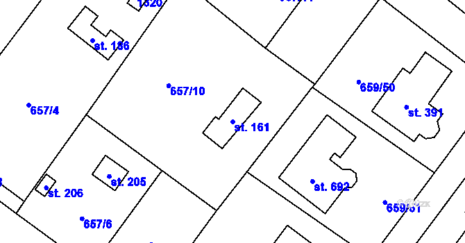 Parcela st. 161 v KÚ Sulice, Katastrální mapa