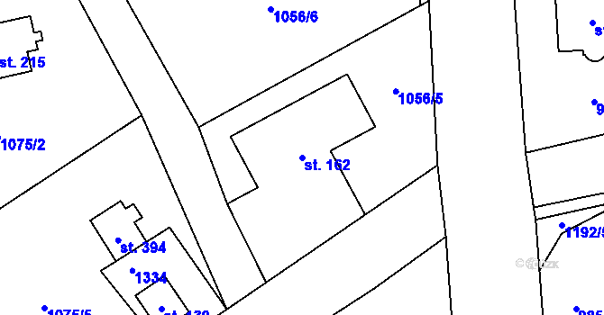 Parcela st. 162 v KÚ Sulice, Katastrální mapa
