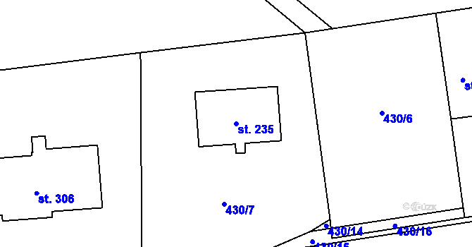 Parcela st. 235 v KÚ Sulice, Katastrální mapa