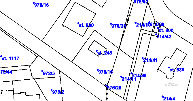 Parcela st. 248 v KÚ Sulice, Katastrální mapa