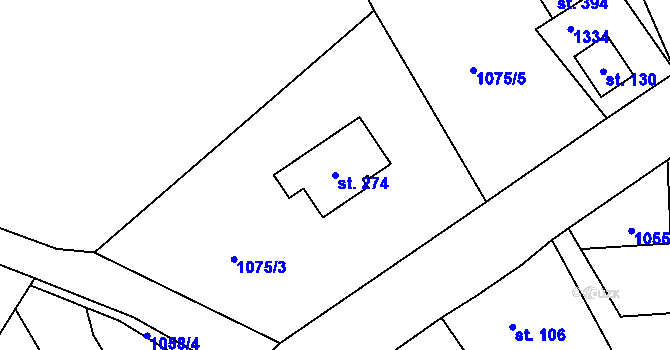 Parcela st. 274 v KÚ Sulice, Katastrální mapa
