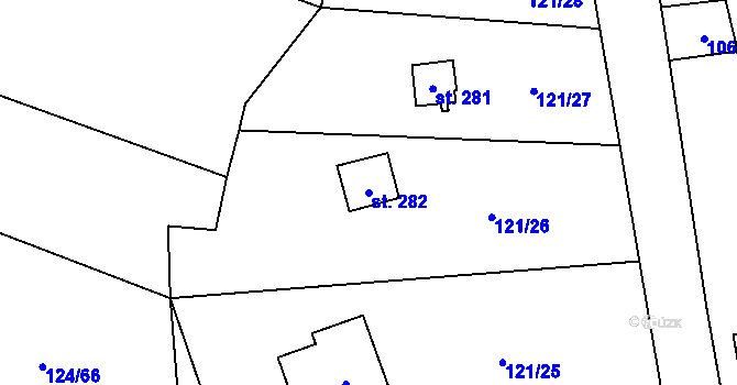 Parcela st. 282 v KÚ Sulice, Katastrální mapa