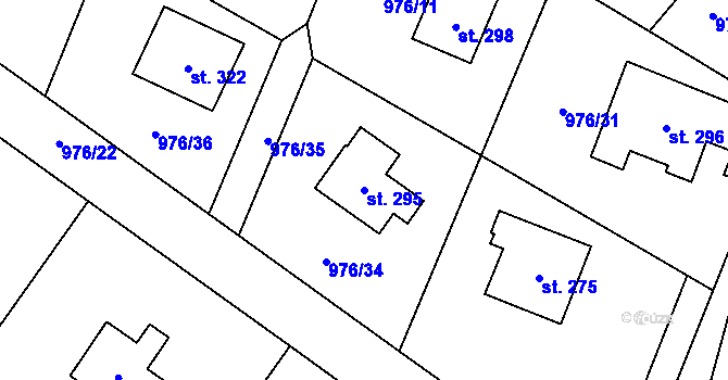 Parcela st. 295 v KÚ Sulice, Katastrální mapa