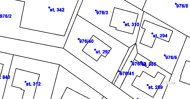 Parcela st. 297 v KÚ Sulice, Katastrální mapa