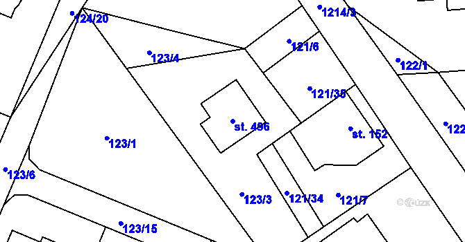 Parcela st. 496 v KÚ Sulice, Katastrální mapa