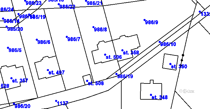 Parcela st. 506 v KÚ Sulice, Katastrální mapa