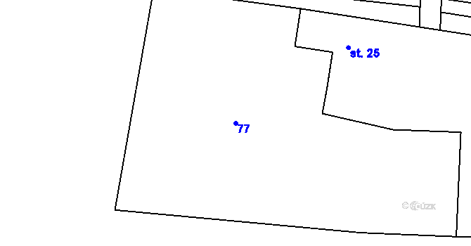 Parcela st. 77 v KÚ Sulice, Katastrální mapa
